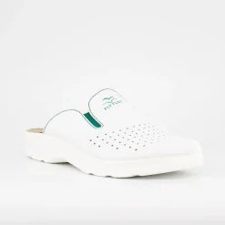 FLY FLOT - Ciabatta sanitaria bianca in VERA PELLE da uomo - MADE IN ITALY