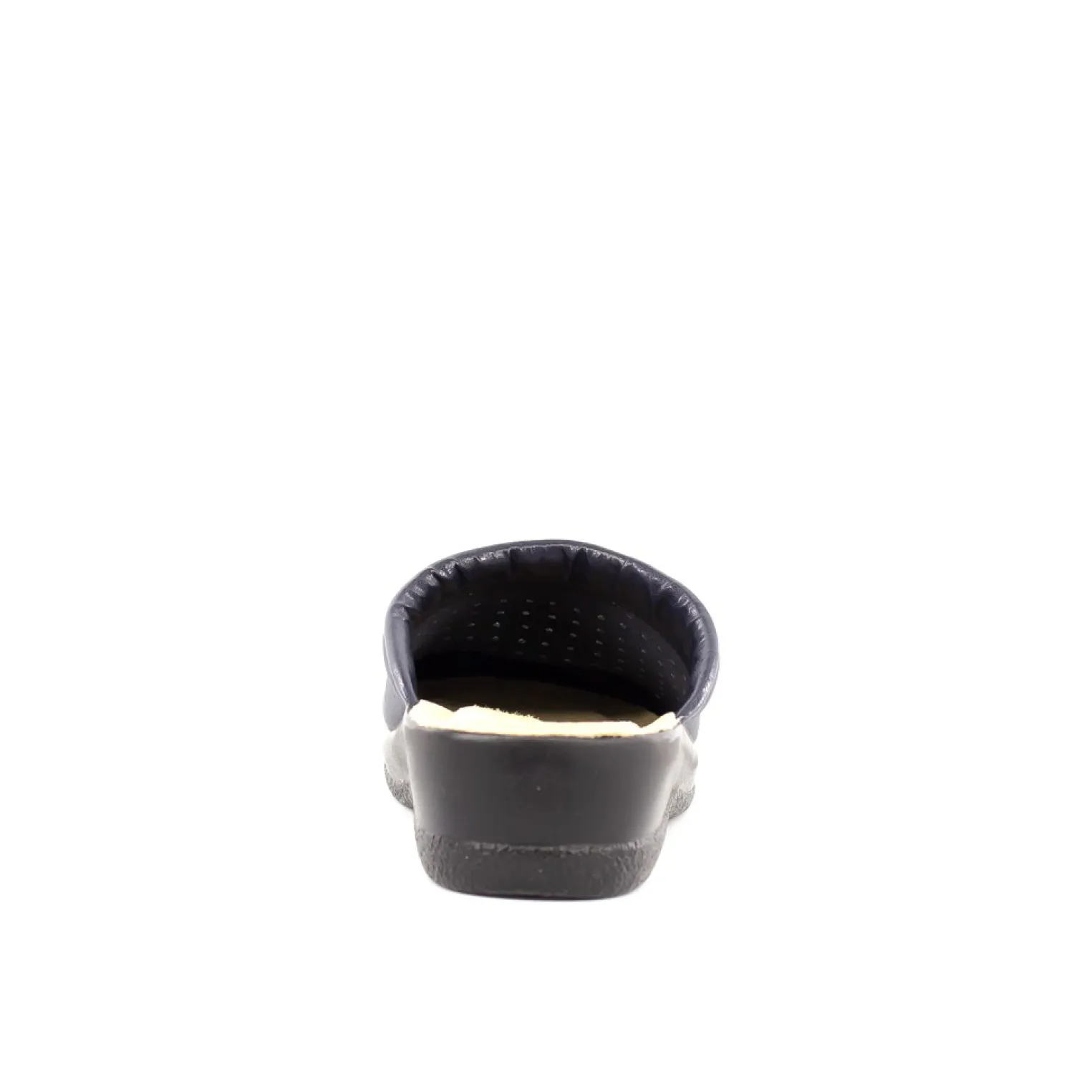FLY FLOT - Ciabatta sanitaria da donna blu in VERA PELLE, MADE IN ITALY