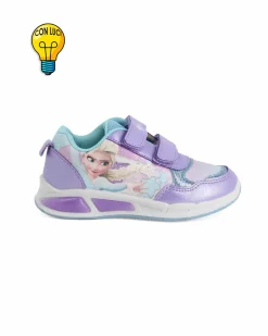 FROZEN  - Sneakers lilla da bambina con luci e strappi