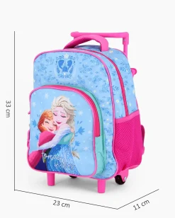 FROZEN - Zaino trolley digit premium azzurro e fucsia con tasche laterali