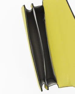 GIANMARCI VENTURI - Borsa tracolla lime con fibbia sulla patta