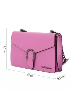 GIANMARCI VENTURI - Borsa tracolla rosa con fibbia sulla patta
