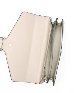 GIANMARCI VENTURI - Borsa tracolla bianco sporco con fibbia sulla patta