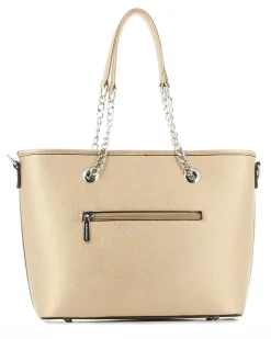 GIANMARCO VENTURI - Borsa shopping oro con tasca posteriore e tracolla removibile