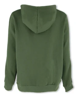 GIANMARCO VENTURI - Felpa con cappuccio verde militare da uomo full zip