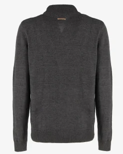 GIANMARCO VENTURI - Maglione mezza zip antracite da uomo