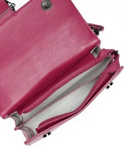 GIANMARCO VENTURI - Tracolla fuxia con patta e inserto metallico portafortuna