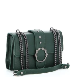 GIANMARCO VENTURI -  Tracolla verde con patta e inserto metallico portafortuna