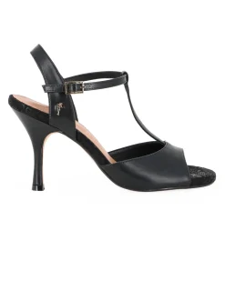 GLOBODANCE - Scarpa da ballo nera con sottopiede in VERA PELLE memory foam, tacco 9CM