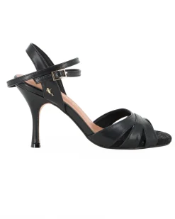 GLOBODANCE - Scarpa da ballo nera con sottopiede in VERA PELLE memory foam, tacco 9CM