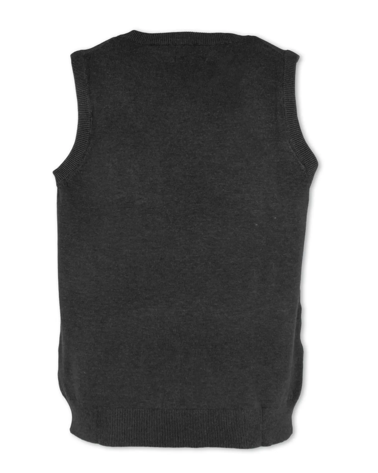 GMV - GILET SMANICATO NERO CON SCOLLO A V IN MAGLIA