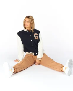 GOLA - DONNA PANTALONE BEIGE FELPATO CON POLSI