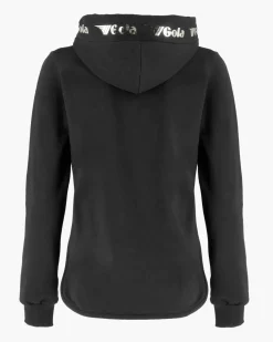 GOLA - FELPA CON CAPPUCCIO FULL ZIP NERA DA DONNA
