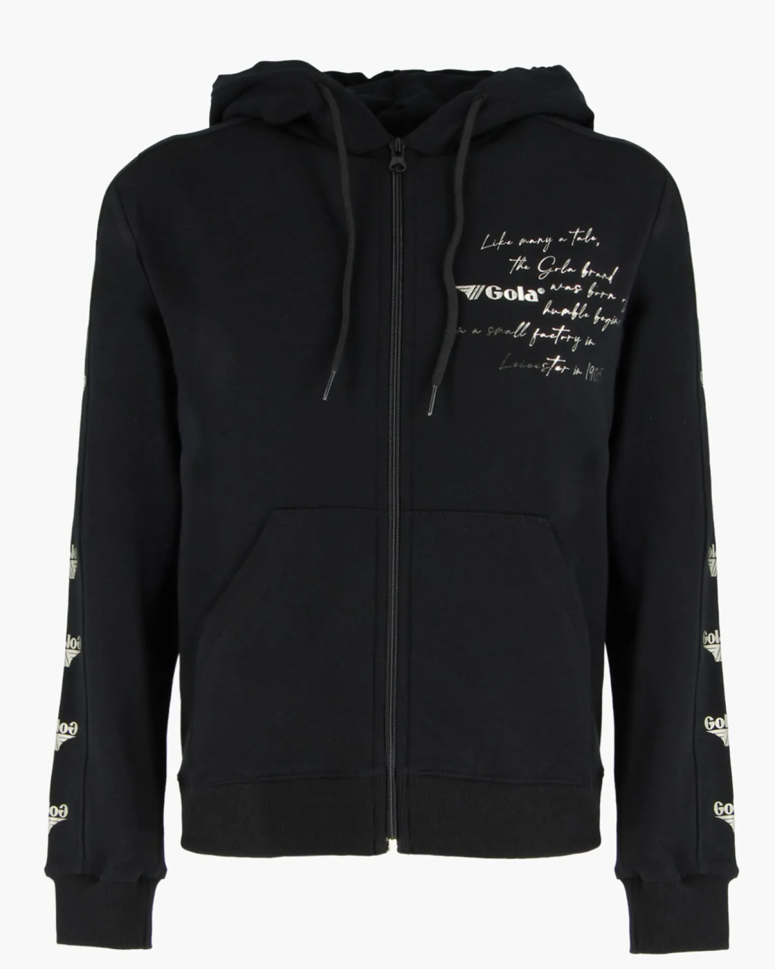 GOLA - FELPA CON CAPPUCCIO FULL ZIP NERA DA DONNA