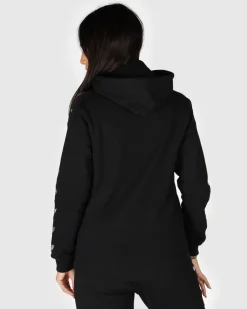 GOLA - FELPA CON CAPPUCCIO FULL ZIP NERA DA DONNA