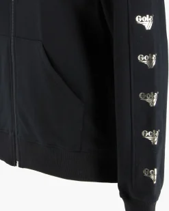 GOLA - FELPA CON CAPPUCCIO FULL ZIP NERA DA DONNA