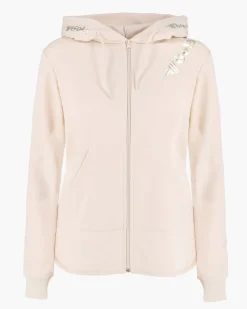 GOLA - FELPA CON CAPPUCCIO FULL ZIP CREMA DA DONNA