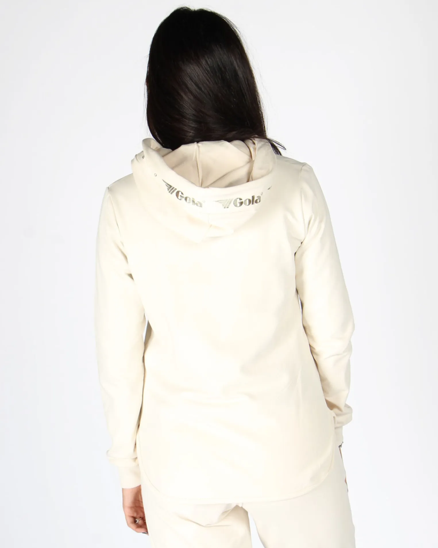 GOLA - FELPA CON CAPPUCCIO FULL ZIP CREMA DA DONNA