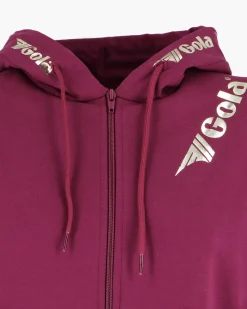 GOLA - FELPA CON CAPPUCCIO FULL ZIP PRUGNA DA DONNA