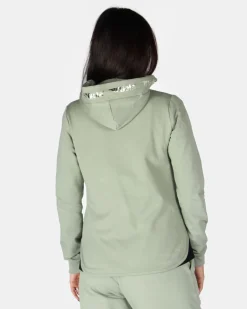 GOLA - FELPA CON CAPPUCCIO FULL ZIP VERDE CHIARO DA DONNA