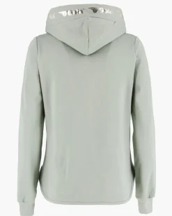 GOLA - FELPA CON CAPPUCCIO FULL ZIP VERDE CHIARO DA DONNA