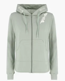 GOLA - FELPA CON CAPPUCCIO FULL ZIP VERDE CHIARO DA DONNA