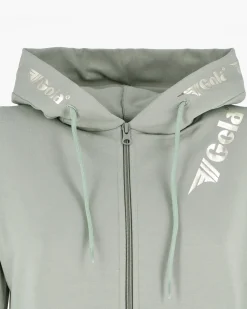 GOLA - FELPA CON CAPPUCCIO FULL ZIP VERDE CHIARO DA DONNA