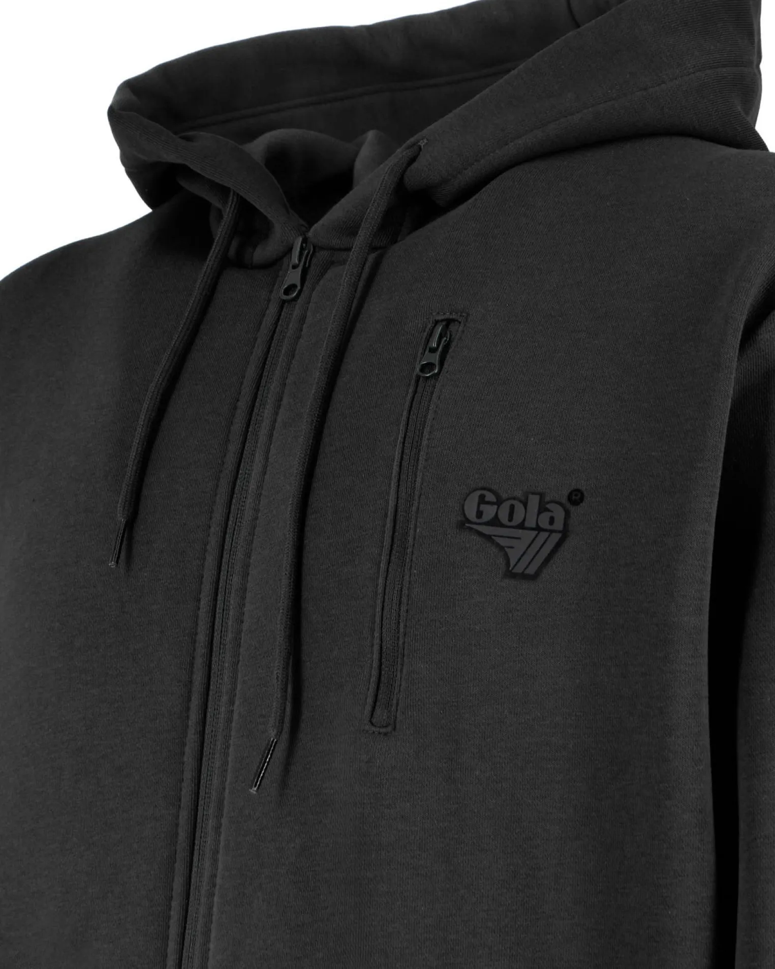 GOLA - FELPA NERA DA UOMO CON ZIP E CAPPUCCIO