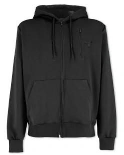 GOLA - FELPA NERA DA UOMO CON ZIP E CAPPUCCIO