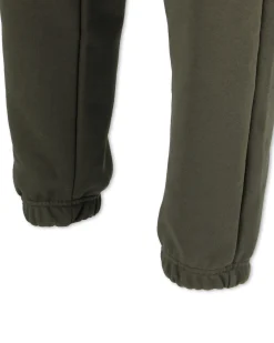 GOLA - PANTALONE FELPA VERDE MILITARE DA UOMO ZIP RIGATA