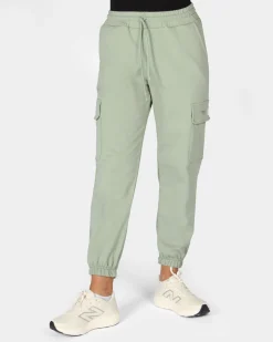 GOLA -PANTALONE VERDE CHIARO DA DONNA CON TASCONI E POLSINO