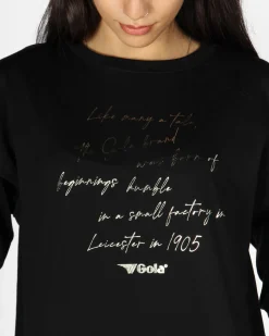 GOLA - TSHIRT NERA MANICA A 3/4 CON SCRITTE