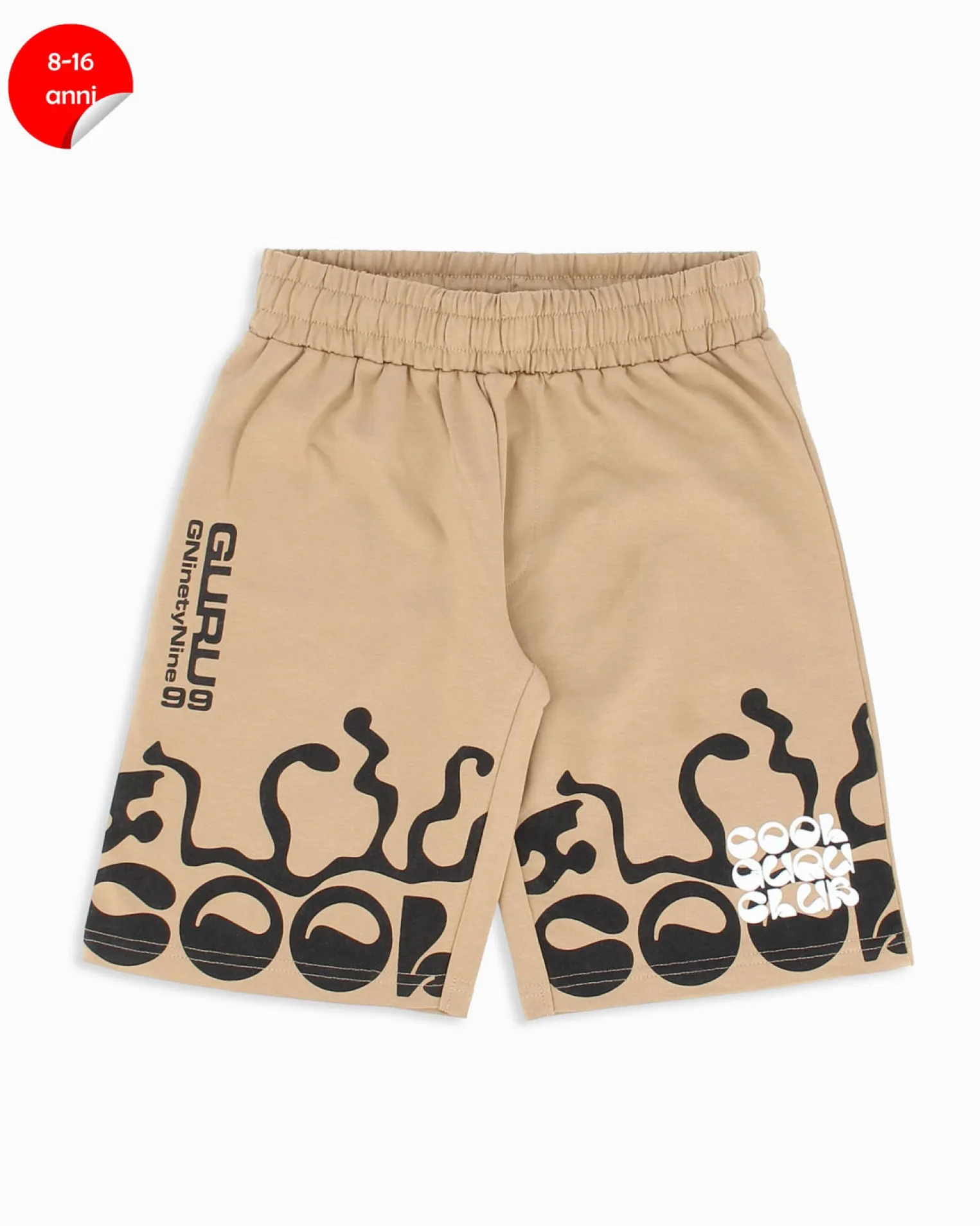 GURU - Bermuda ragazzi 8-16 anni beige e nero in cotone