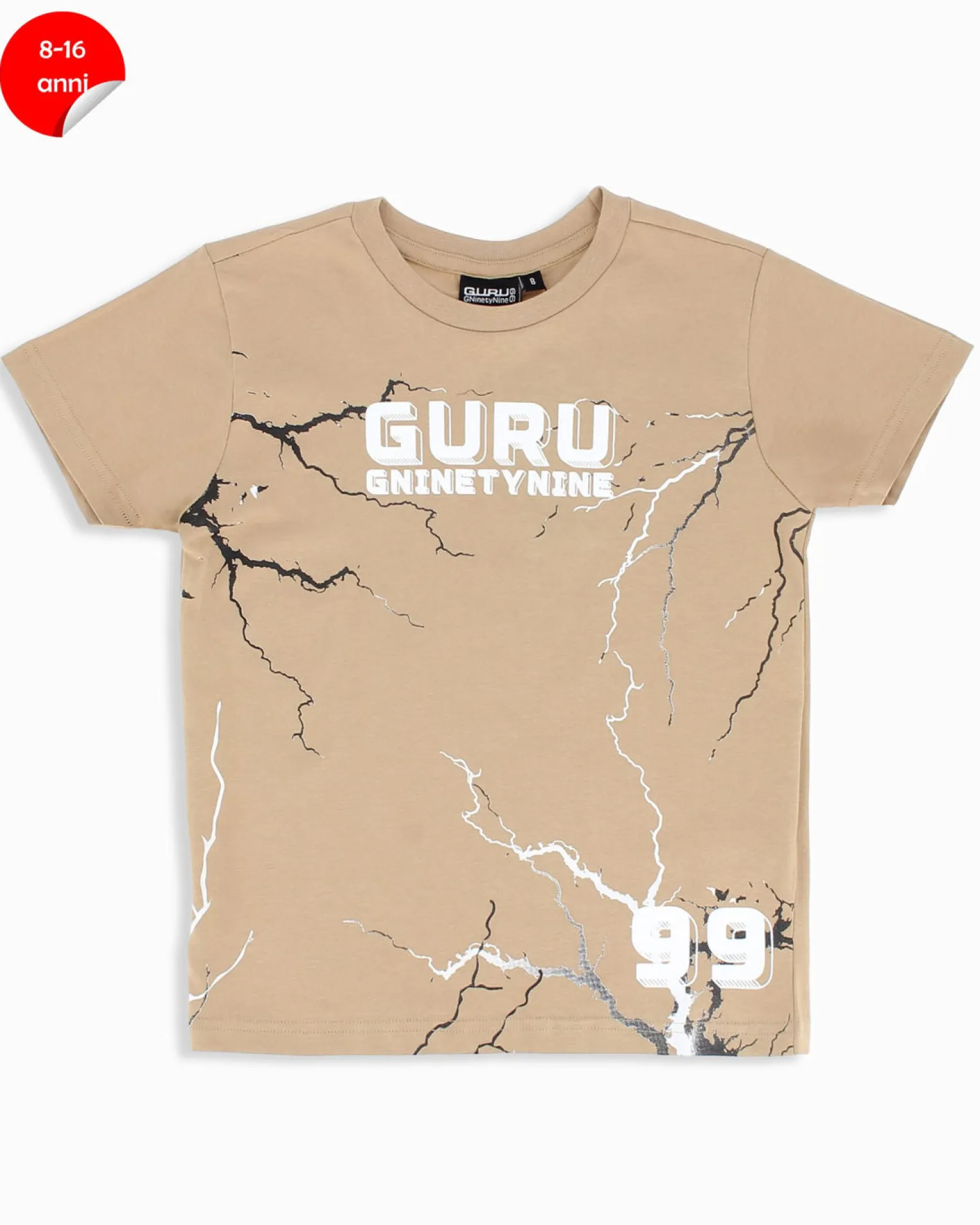GURU - Tshirt manica corta beige bambino 8-16 anni in cotone