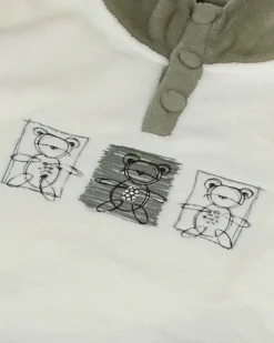 INFIORE - PIGIAMA HAPPY BEAR MANICA LUNGA BIANCO E VERDE DA DONNA