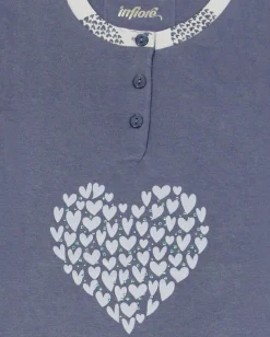 INFIORE - PIGIAMA LUNGO BLU DA DONNA IN COTONE