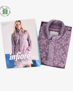INFIORE - VESTAGLIA HAPPY BEAR CON BOTTONI LILLA  DA DONNA