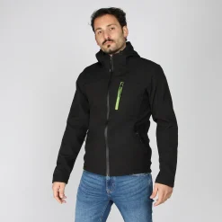 JACKET C/CAPP.SOFTSHELL UOMO BLK-YEL