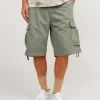 JACK&JONES - Bermuda cargo verdi 5 tasche
