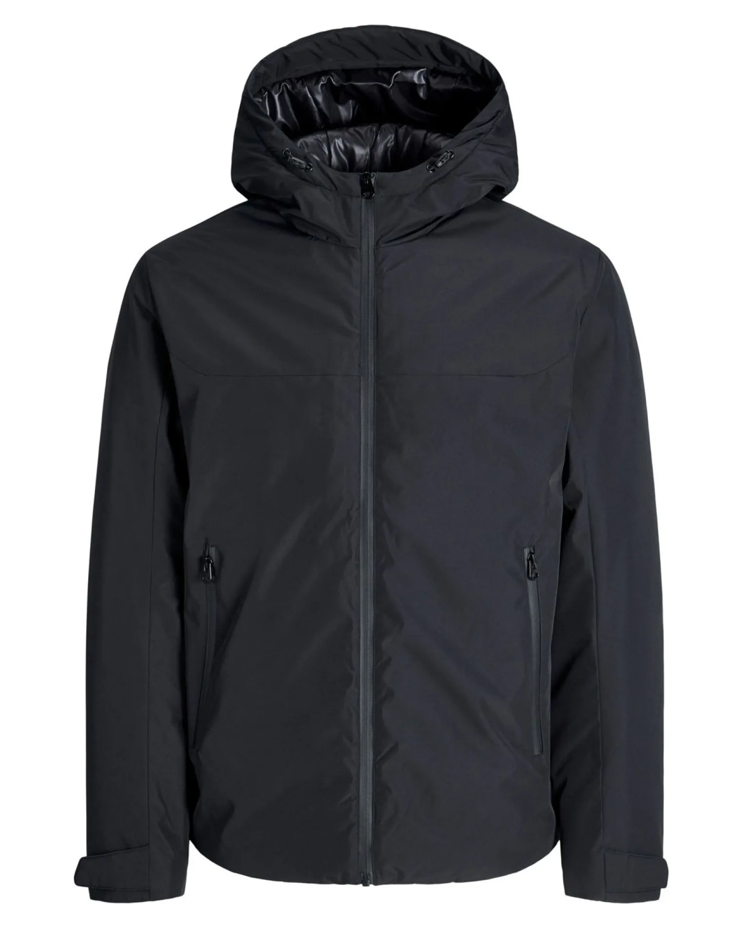 JACK & JONES - GIUBBINO NERO DA UOMO IDROREPELLENTE CON CAPPUCCIO