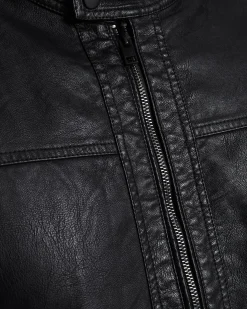 JACK&JONES - GIUBBINO UOMO IN ECOPELLE NERO