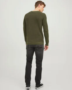 JACK&JONES - MAGLIA PULLOVER VERDE DA UOMO