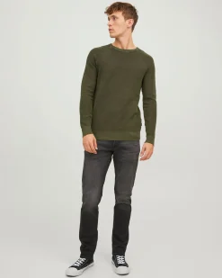 JACK&JONES - MAGLIA PULLOVER VERDE DA UOMO
