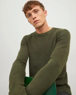 JACK&JONES - MAGLIA PULLOVER VERDE DA UOMO