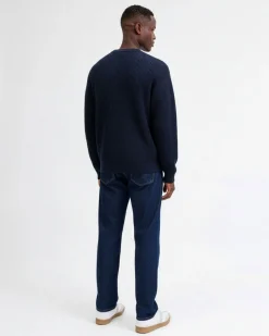 JACK&JONES - PULLOVER GIROCOLLO BLU DA UOMO