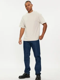 JACK & JONES - T-SHIRT BEIGE BIANCA OVER SIZE