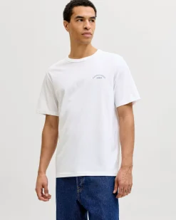 JACK&JONES - Tshirt manica corta college bianca con logo