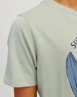 JACK&JONES - T-shirt verde con stampa a maniche corte