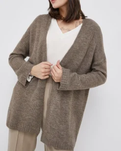 JACQUELINE DE YONG - Cardigan Elanora manica lunga knit noos marrone