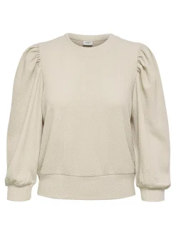JACQUELINE DE YONG - FELPA BEIGE ANNY 7/8 SWEAT